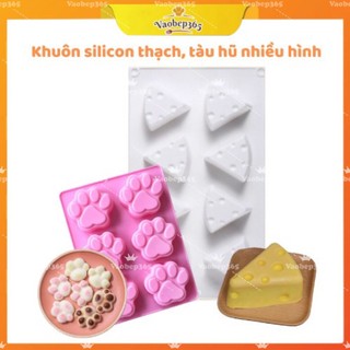 Khuôn silicon làm thạch, tàu hũ, socola hình phomai cheese, chân mèo, chân gấu siêu dễ thương, chống dính, chịu nhiệt