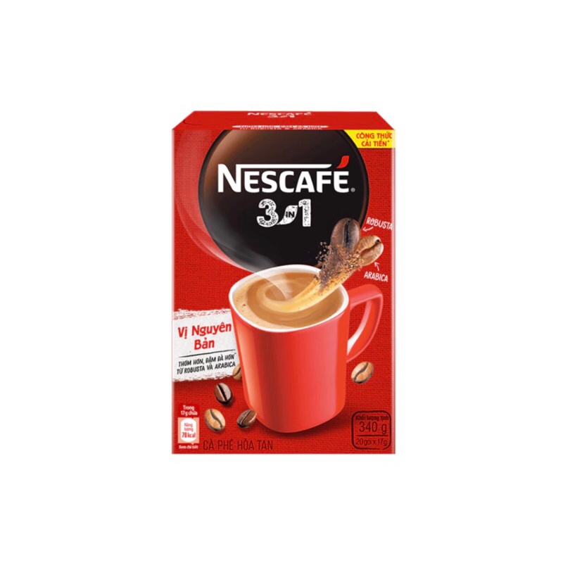 Hộp cà phê hoà tan Nescafe 3in1 340g (20 gói x 17g)