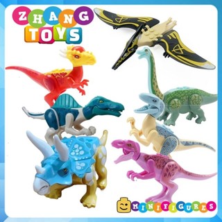 Đồ chơi Xếp hình khủng long Jurassic World Velociraptor Triceratops - Tyrannosaurus dinosaur Minifigures YG77087