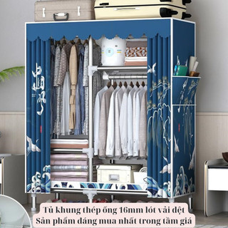 Tủ Vải đựng quần áo Tủ Vải Metal Khổ 1m Khung Thép loại 1 cỡ lớn