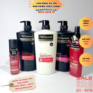 Dầu gội đầu Tresemmé, dầu xả Tresemmé Rebond & Keratin Smooth chai vòi 850g chính hãng chuẩn Salon