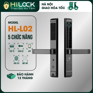 Khóa cửa vân tay thông minh HL-L02 vân tay, mật mã, thẻ từ , Mở qua điện thoại và chìa cơ