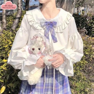  Áo sơ mi cổ bèo tay bồng babydoll lolita học sinh dễ thương H0159 