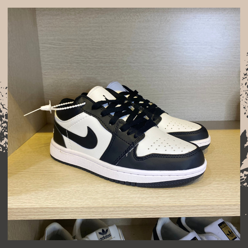 Giày Jordan_Cổ Thấp Đen Trắng Nam Nữ, Giày JD1 Low Panda Đen Trắng Da Trơn - Da Nỉ Bản Classic full box bill | BigBuy360 - bigbuy360.vn