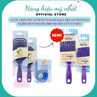 Lược chải tóc gỡ rối và massage Lady jayne flexi glide detangling brush size lớn và nhỏ