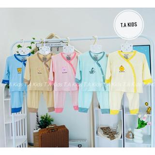 Bộ quần áo dài tay thun lạnh cho bé T.A KIDS đáp đũng cúc tréo 5 màu lựa chọn