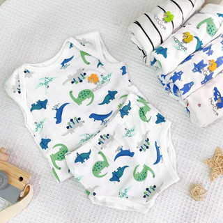 [Dưới 7kg] Bộ Áo Sát Nách Quần Chip Hotga Chất Cotton Thun Cho Bé Trai