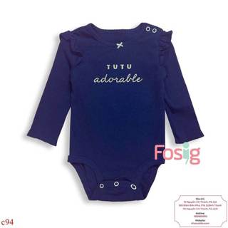 Bodysuit tay dài bé gái cter - navy chữ vàng c94