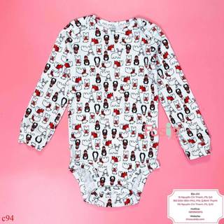 Bodysuit tay dài bé trai cter - trắng chim gấu c94