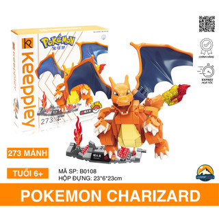 Đồ chơi lắp ghép xếp hình Pokemon rồng lửa Charizard B0108 chính hãng Keeppley