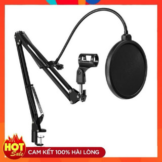 Combo Chân kẹp bàn mic thu âm kèm màng lọc hát livestream
