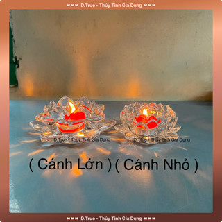 Chân nến / đế nến thủy tinh trong kiểu bông sen