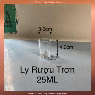 Set 12 ly rượu suông/trơn thủy tinh 25ml