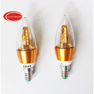 Bóng đèn led nến candle 5W đuôi xoắn nhỏ E14 ánh sáng vàng