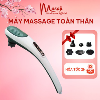 Máy massage toàn thân cao cấp tặng 6 đầu giảm đau cứng cơ mát xa chuyên sâu lưng cổ vai gáy chính hãng Masaji