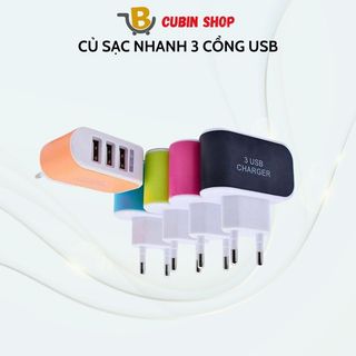Củ sạc 3 cổng usb sạc điện thoại đa năng tiện dụng