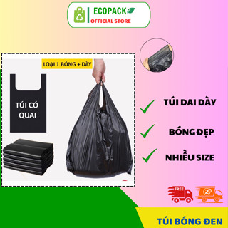 ECOPACK - Túi đựng rác loại dày, Túi bóng đen gói hàng (1kg)