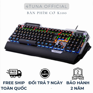 Bàn Phím Cơ Gaming K100 [ CHÍNH HÃNG ] nâng cấp  4TUNA, cổng USB- Full Box, nhựa ABS kết hợp kim loại, bảo hành 1 đổi 1