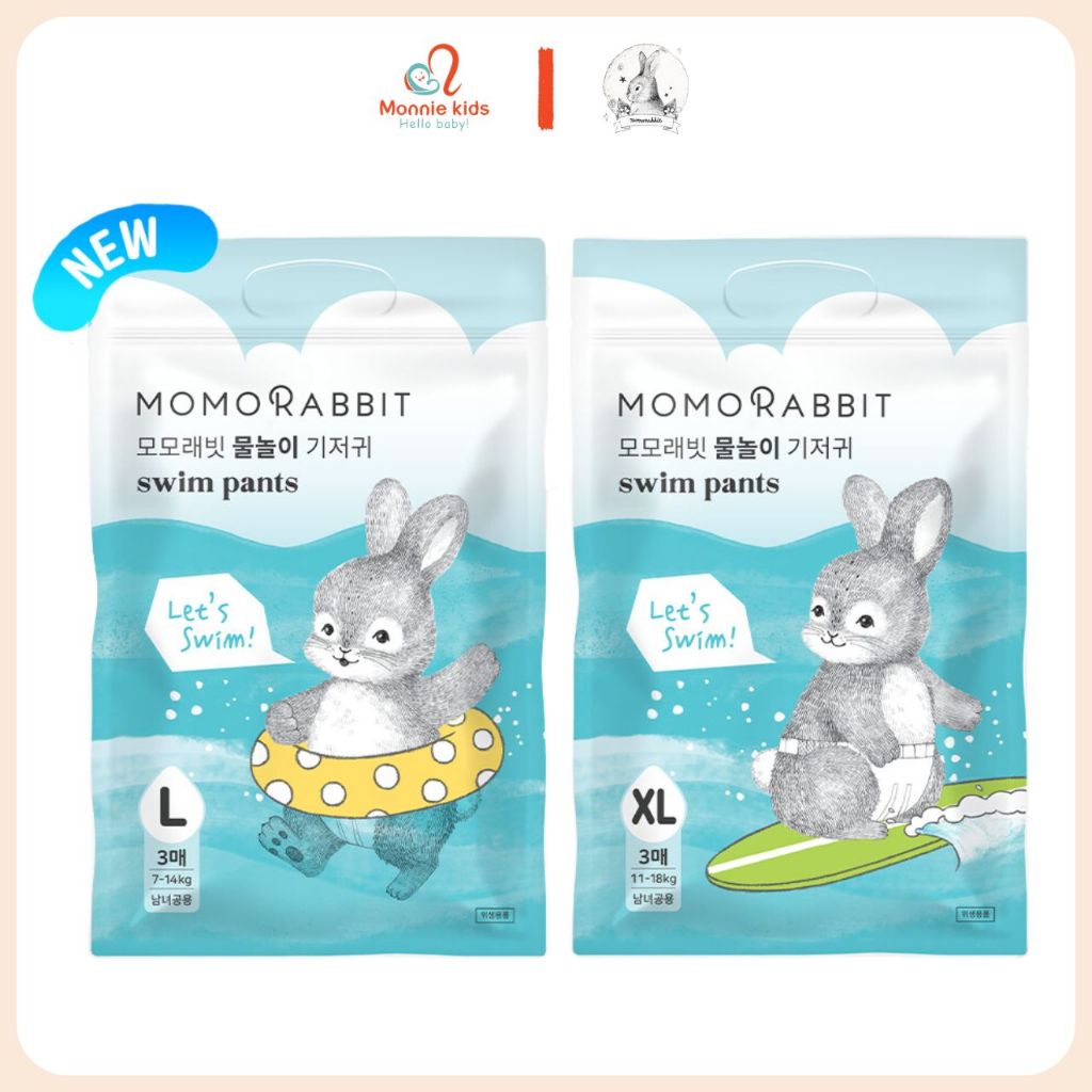 Bỉm bơi cho bé Momo Rabbit Swim Pants, tã quần siêu co giãn chống tràn tuyệt đối - Monnie Kids