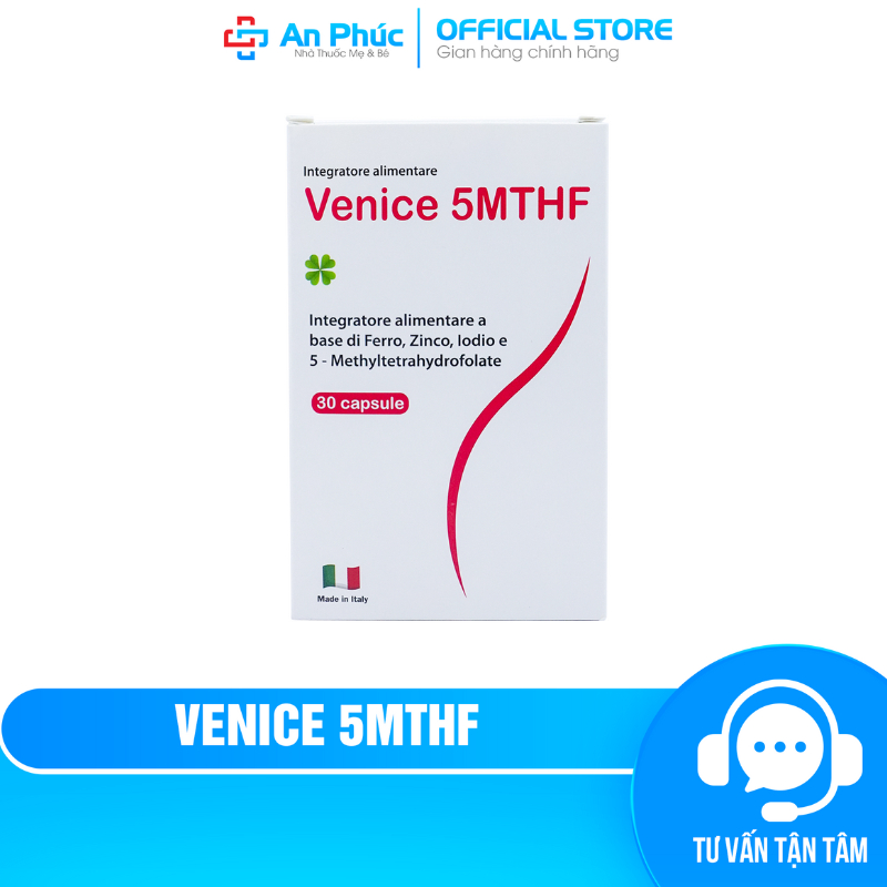 Venice 5-MTHF - Bổ Sung Folate dễ hấp thu, chuyển hóa, Bổ Trứng, Tăng Khả Năng Sinh Sản Hộp 30 Viên