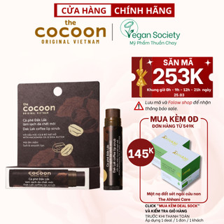 Cà phê đắk lắk làm sạch da chết môi cocoon 5g - tẩy da chết môi - Vegan Society
