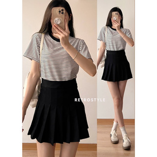 Áo phông kẻ babytee cổ tròn basic- Retrostyle - Aophongke546_P13K20