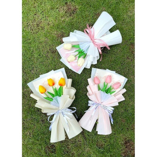 Bó hoa tulip 1 bông 3 bông kèm túi thiệp
