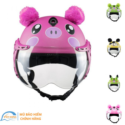 Mũ bảo hiểm trẻ em có kính V&S Helmet - Heo đáng yêu