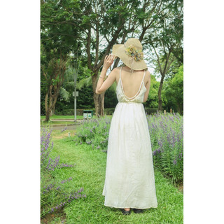 [HÀNG QC] Đầm maxi hở lưng chanh sả
