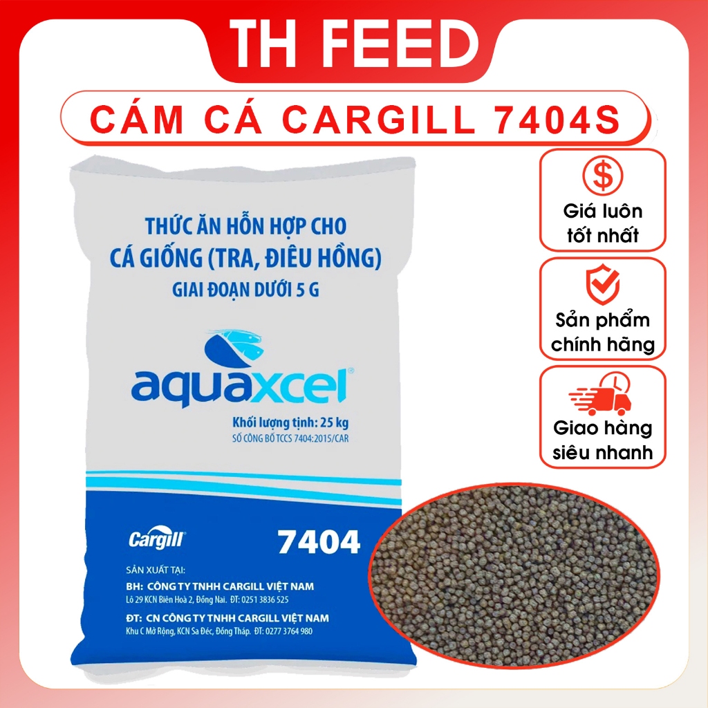 Cám cá Cargill 7404, 0,5mm, cá cảnh, cá koi, cá chép, cá trôi, cá trắm, cá rô phi...