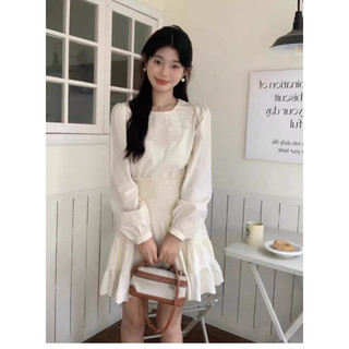 (ORDER)- Đầm dài tay thêu phong cách cung đình cổ điển Pháp dành cho nữ đầu thu thiết kế mới váy xếp ly eo váy chữ A