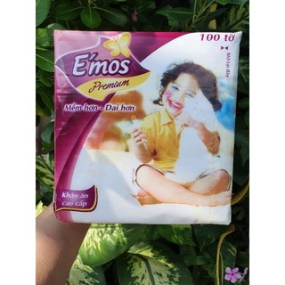 Combo 10 gói giấy vuông emos*100 tờ cao cấp 330mm×330mm gói khăn giấy vuông e'mos bản lớn