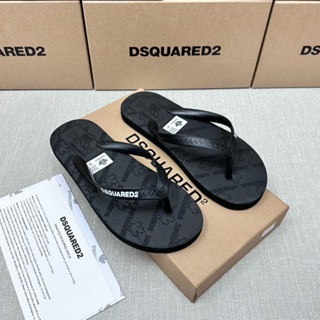 Dép tông nam nữ DSQ đế cao su ép xốp dập vân chữ lá phong monogram quai đúc sơn nổi chữ cao cấp, Tông DSQ lá phong hot