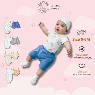 Bộ body chip kèm quần cho bé trai bé gái mùa hè Chaang Olympia BOSS2024D04