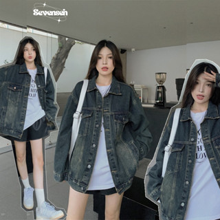 Áo Khoác Jean Màu Xanh Wash Rêu Áo Khóc Denim Unisex Sevensen