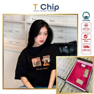 (Full Box) Áo thun tay lỡ form rộng TChip Mã H415 - Áo thun nam nữ cổ tròn unisex nhiều màu lựa chọn Oversize in hình