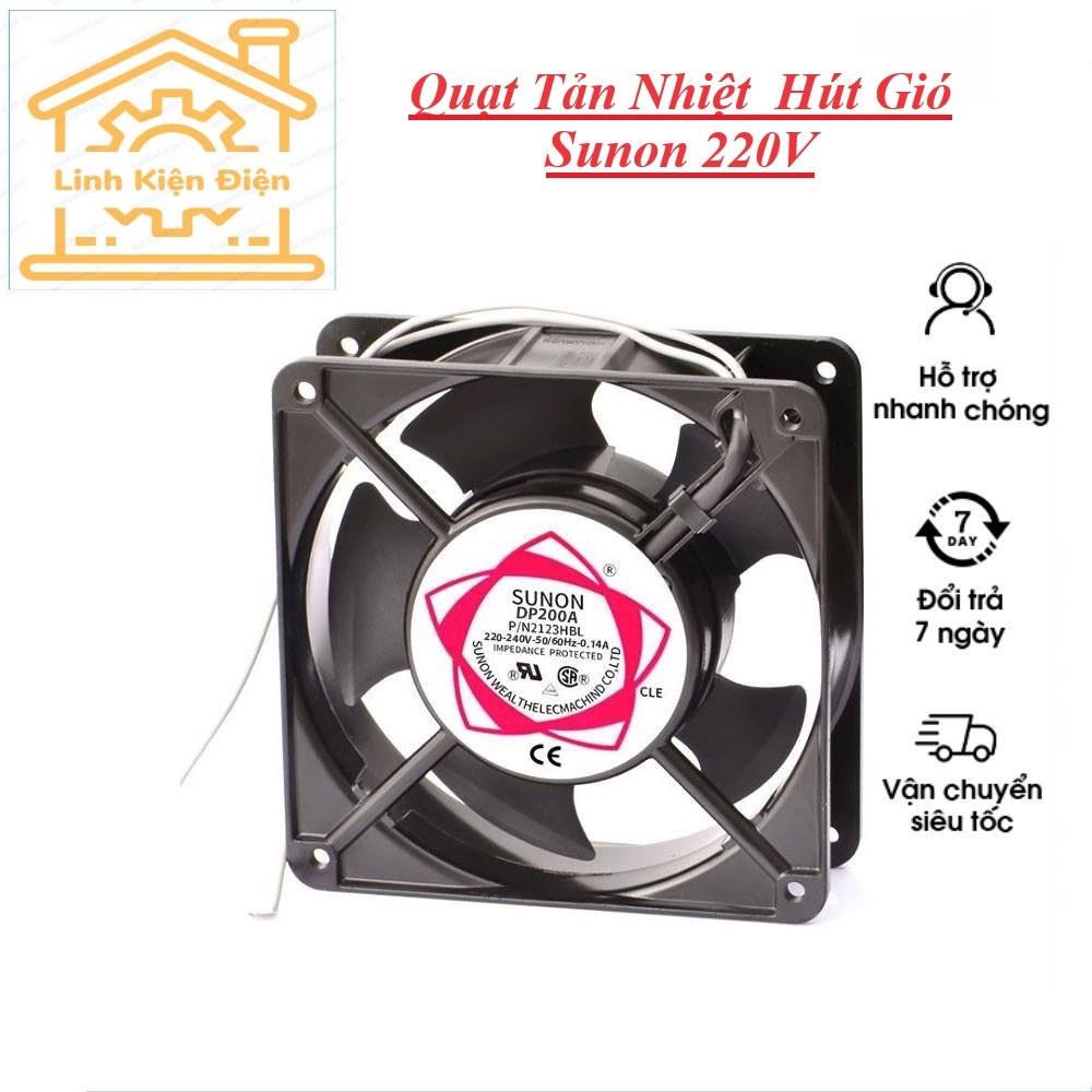 Quạt Tản Nhiệt 220V , Quạt Hút Gió  Sunon 120mm 220V.