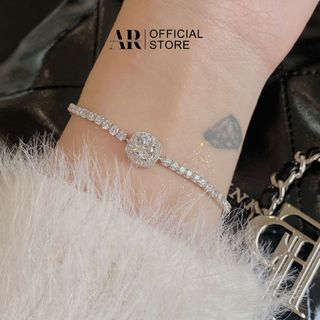 Lắc tay bạc dây rút 925 xi kim vòng tay Katine-Aura Silver-LT23
