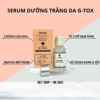 Serum dưỡng trắng da gtox drshee, tinh chất làm trắng da, dưỡng ẩm, chống lão hóa glutathione 20ml