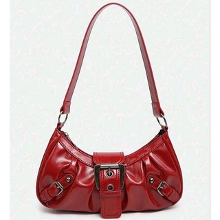Túi xách nữ màu đỏ cherry thiết kế vintage thời trang y2k, downtown girl, âu mỹ