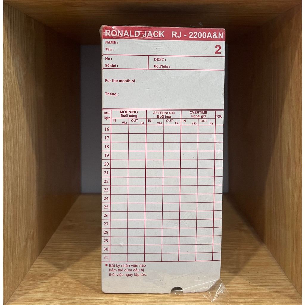 thẻ chấm công  Ronald Jack 2200A/N