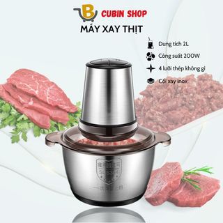Máy Xay Thịt Cầm Tay Cối Inox 4 Lưỡi Đa Năng,Công Suất 300W Xay Thịt,Tỏi Ớt, Rau Củ Quả. Hàng Loại 1