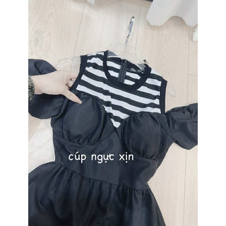VÁY KẺ PHỐI  CÚP NGỰC XỊN