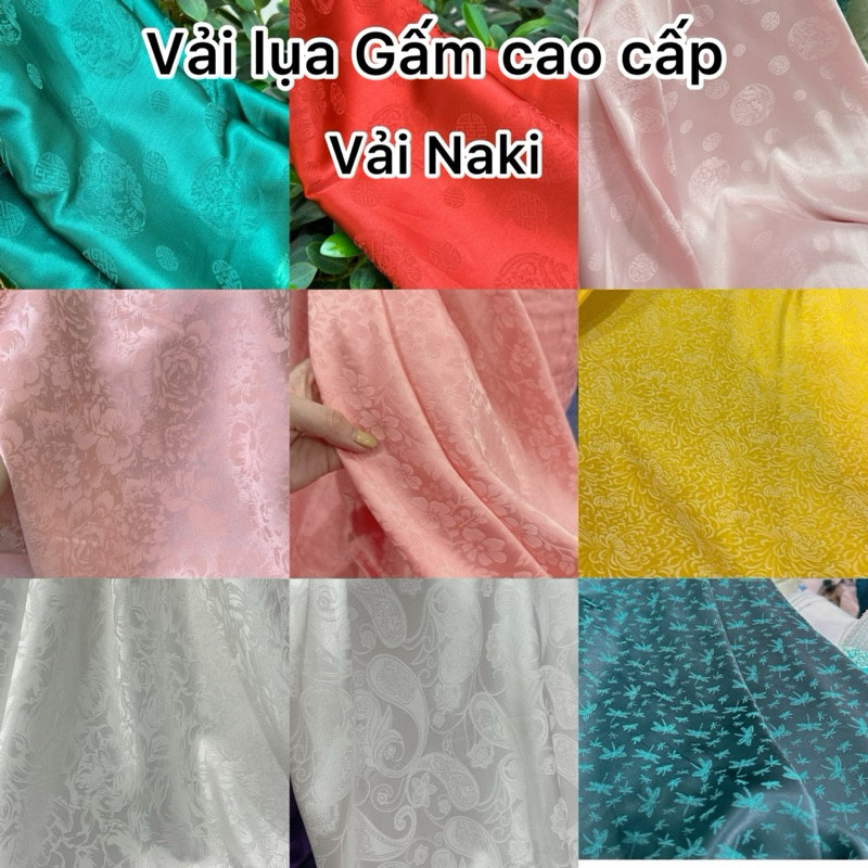 VẢI NAKI  Vải lụa Gấm hoạ tiết Cao cấp may áo dài, đồ bà ba, pijama,vv..