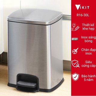 Thùng rác đạp chân 30l chất liệu inox 304 cao cấp nhất