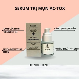 Serum mụn ACTOX DrShee, tinh chất thoa mụn giúp gom cồi mụn, làm dịu mụn, giảm viêm nhiễm 20ml