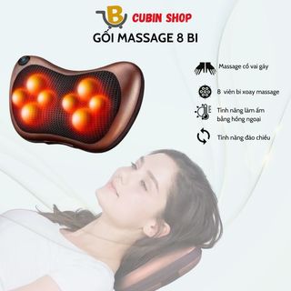 💥💥Gối massage hồng ngoại 8 quả cầu 8 bi đảo chiều cao cấp + Tặng massage mặt ion💥💥