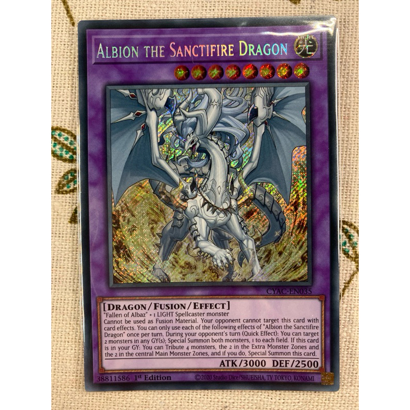 [LiLy_Yugioh] Lá bài Albion the Sanctifire Dragon - CYAC-EN035 - Secret Rare 1st Edition