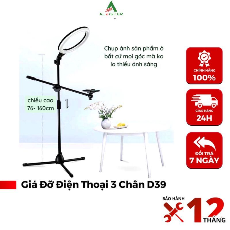 Bộ Giá Đỡ Quay Video Topshot D36,D39 * 𝑭𝑹𝑬𝑬𝑺𝑯𝑰𝑷*  Chân Quay Hỗ Trợ Livetream Chụp Ảnh - Kích Thước 70-150cm