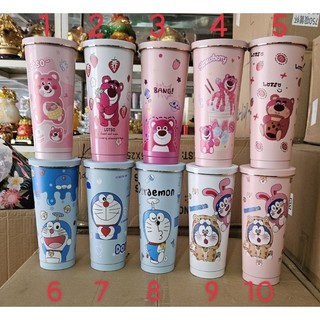 Ly giữ nhiệt 750ml - bình giữ nhiệt - ly gấu dâu lotso - 750ml tặng kèm phụ kiện